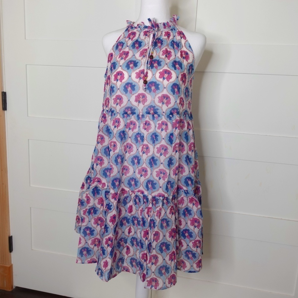 Oliphant Dress Sleeveless Tiered Mini Iris Blue